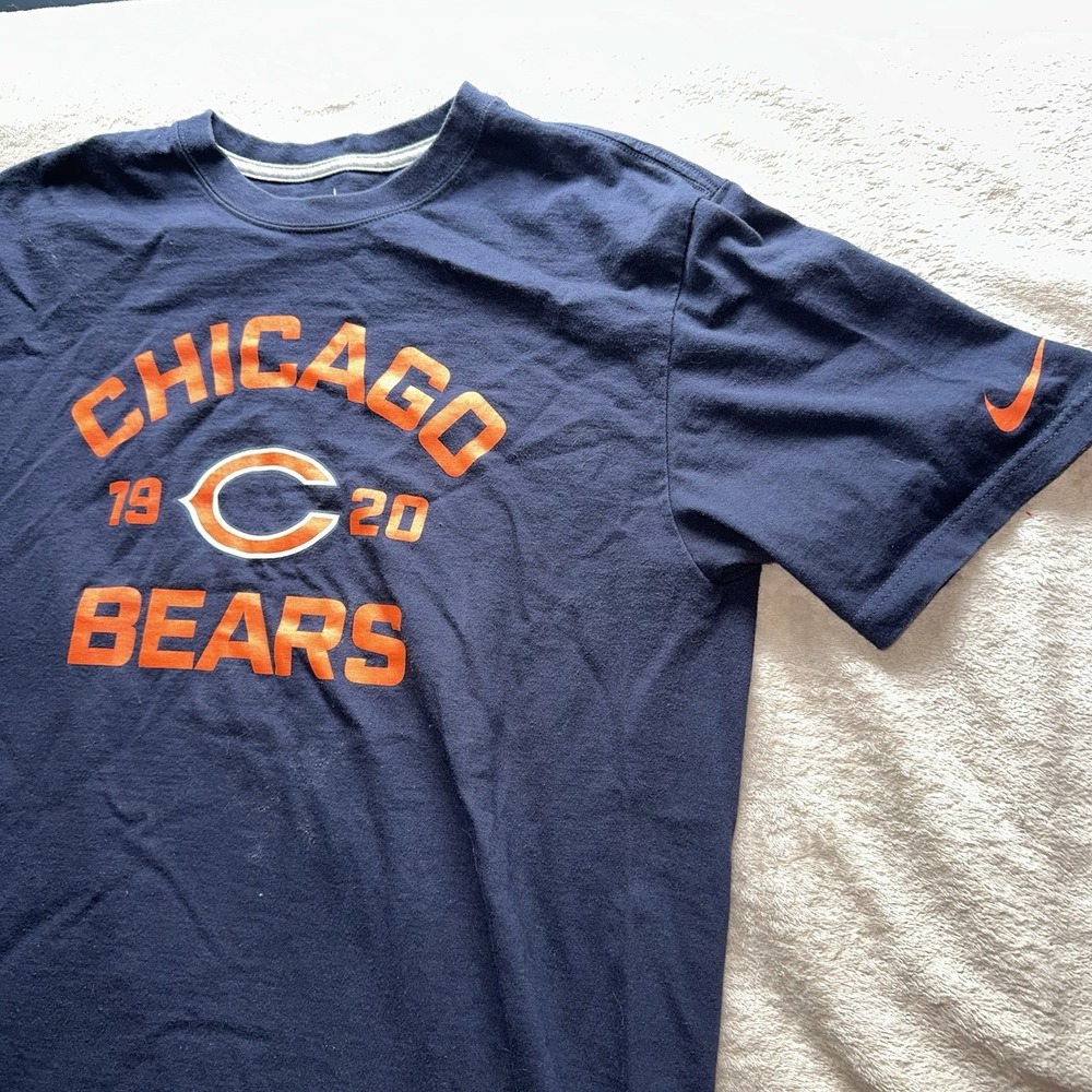 Nike Chicago Bears T Shirt Mens Large Blue Tee Athletic NFL Team Apparel